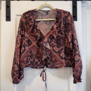Primark Black and Red Paisley Blouse